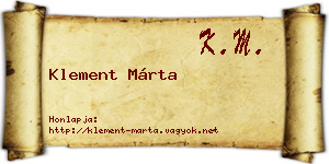 Klement Márta névjegykártya