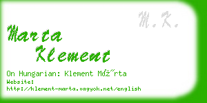 marta klement business card